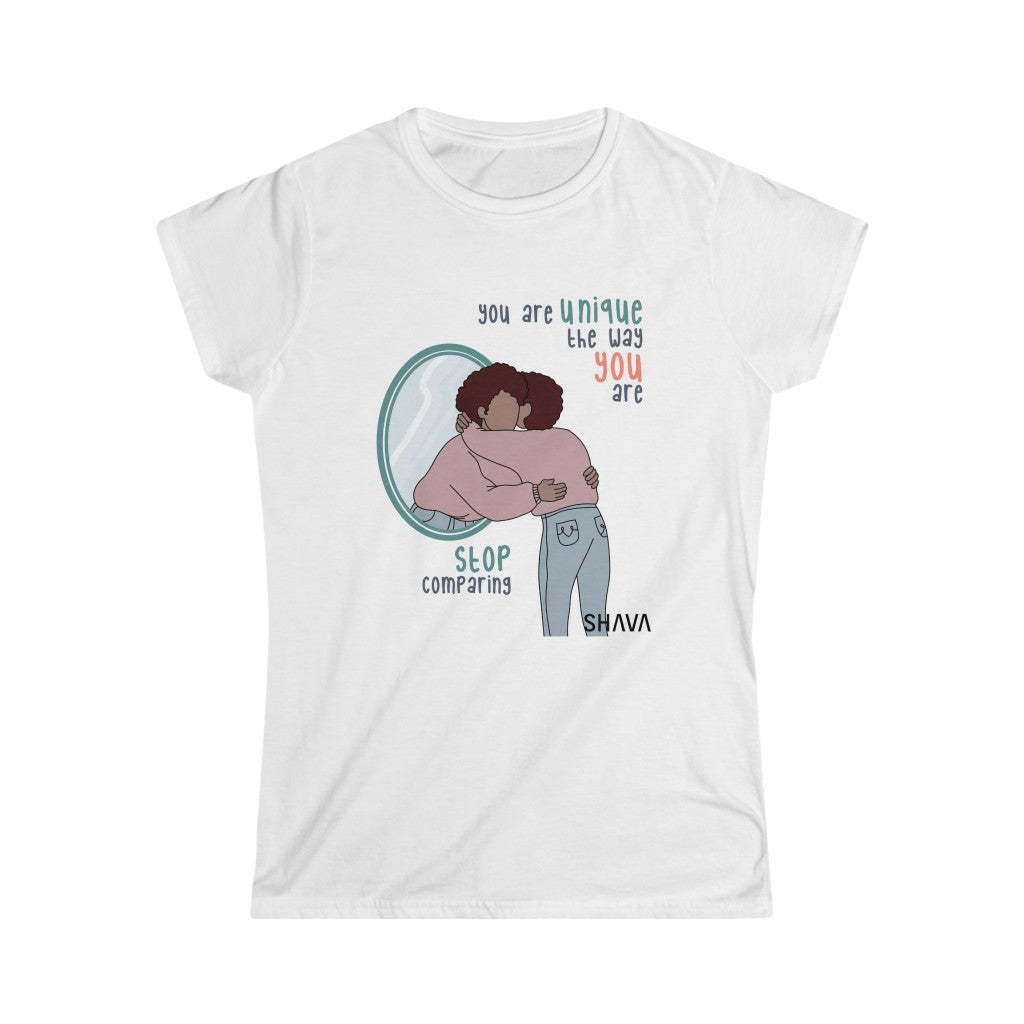 Affirmation Feminist Pro Choice T-Shirt Women’s Size - You Are Unique (Brown Girl) Printify