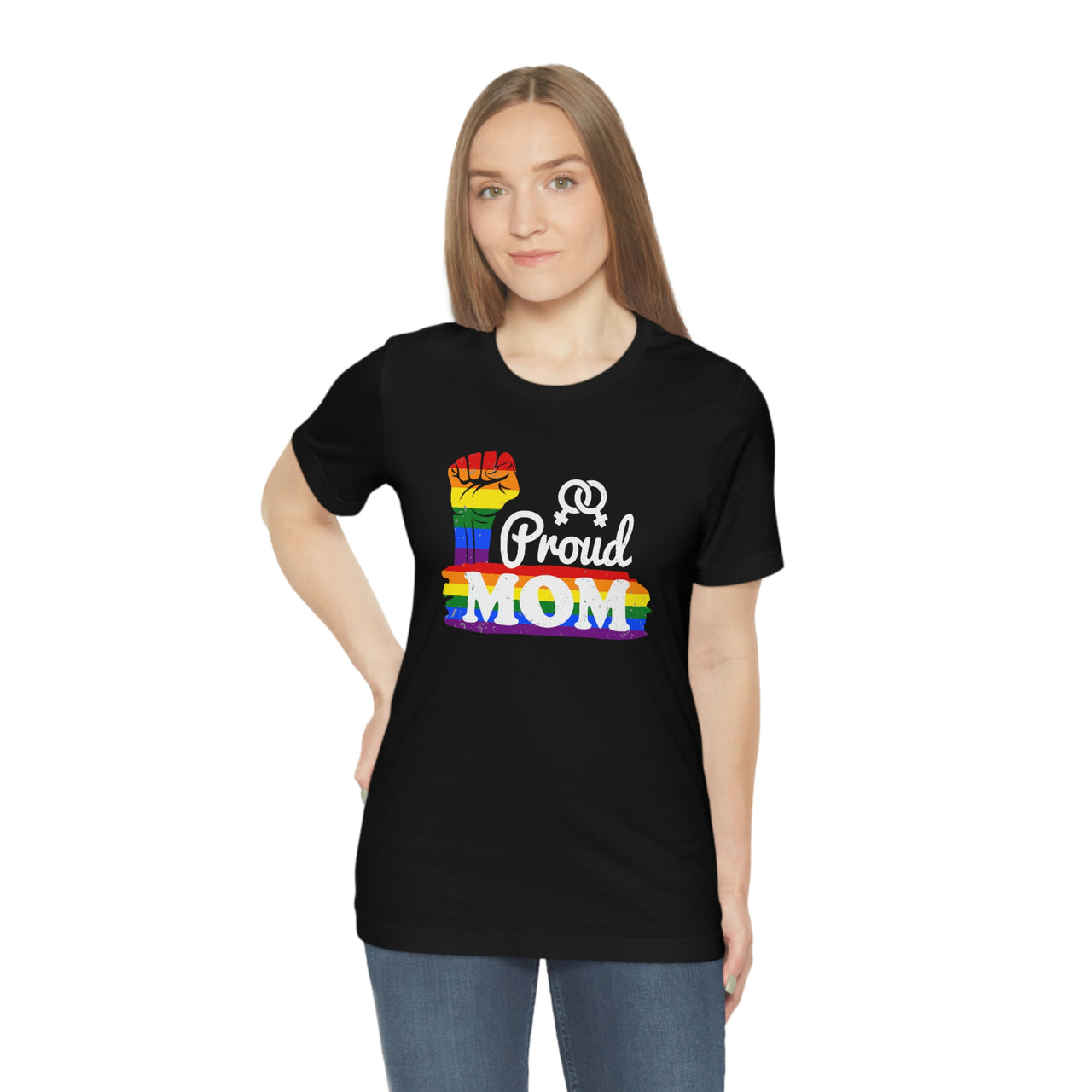 Rainbow Pride Flag Mother's Day Unisex Short Sleeve Tee - Proud Mom SHAVA CO