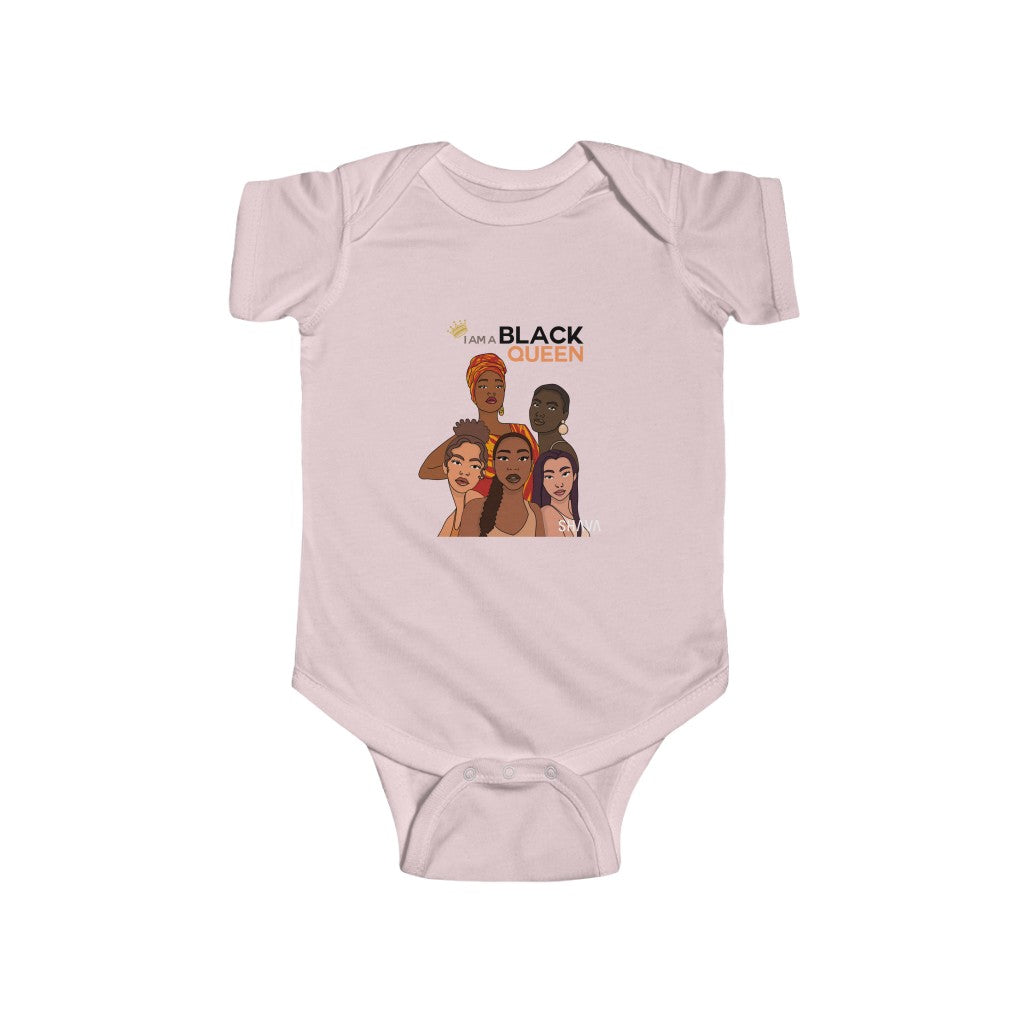 IAC KIDS Clothing  Infant Fine Jersey Bodysuit / I am Black Queen Printify