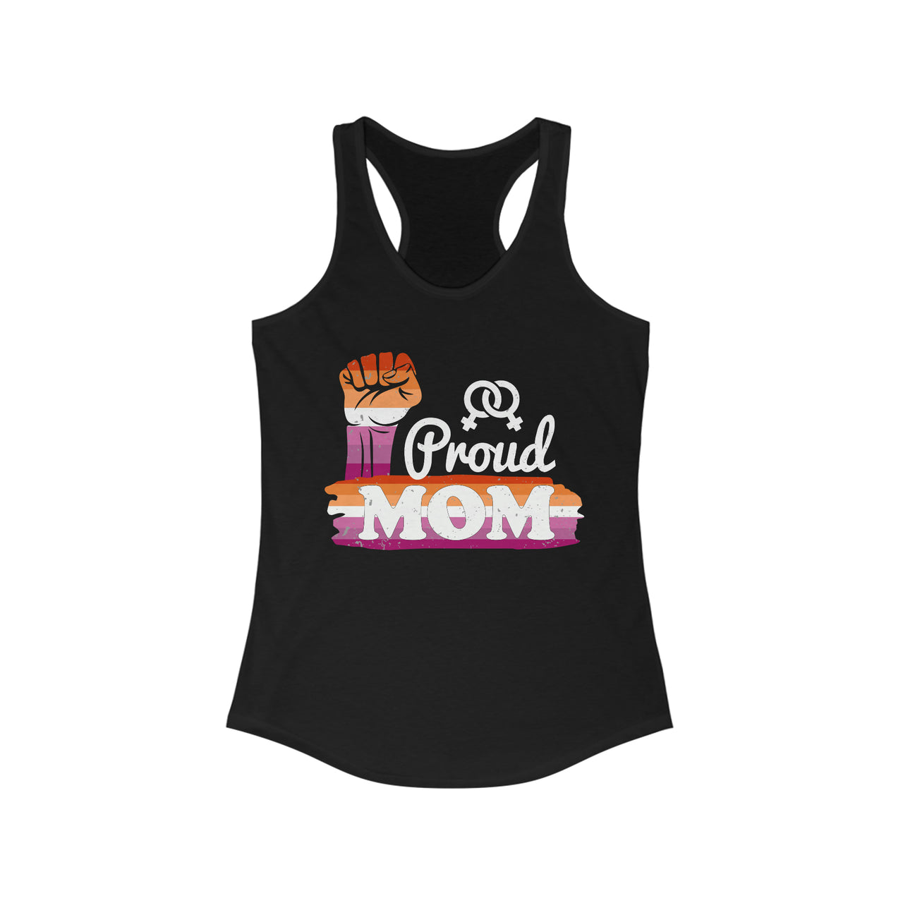 Lesbian Pride Flag Mother's Day Ideal Racerback Tank - Proud Mom SHAVA CO