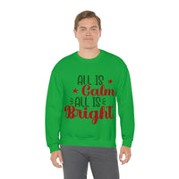 Thumbnail for Merry Christmas Unisex Sweatshirts , Sweatshirt , Women Sweatshirt , Men Sweatshirt ,Crewneck Sweatshirt, All Is Calm All Is Bright Printify