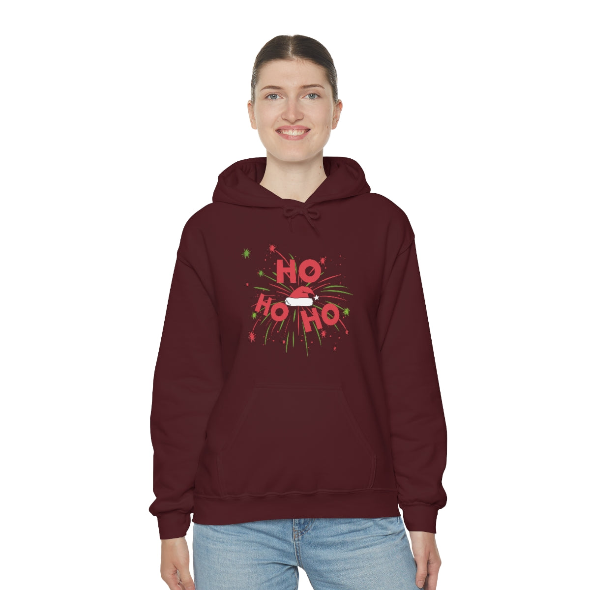 Merry Christmas Hoodie Unisex Custom Hoodie , Hooded Sweatshirt , HO HO HO Printify