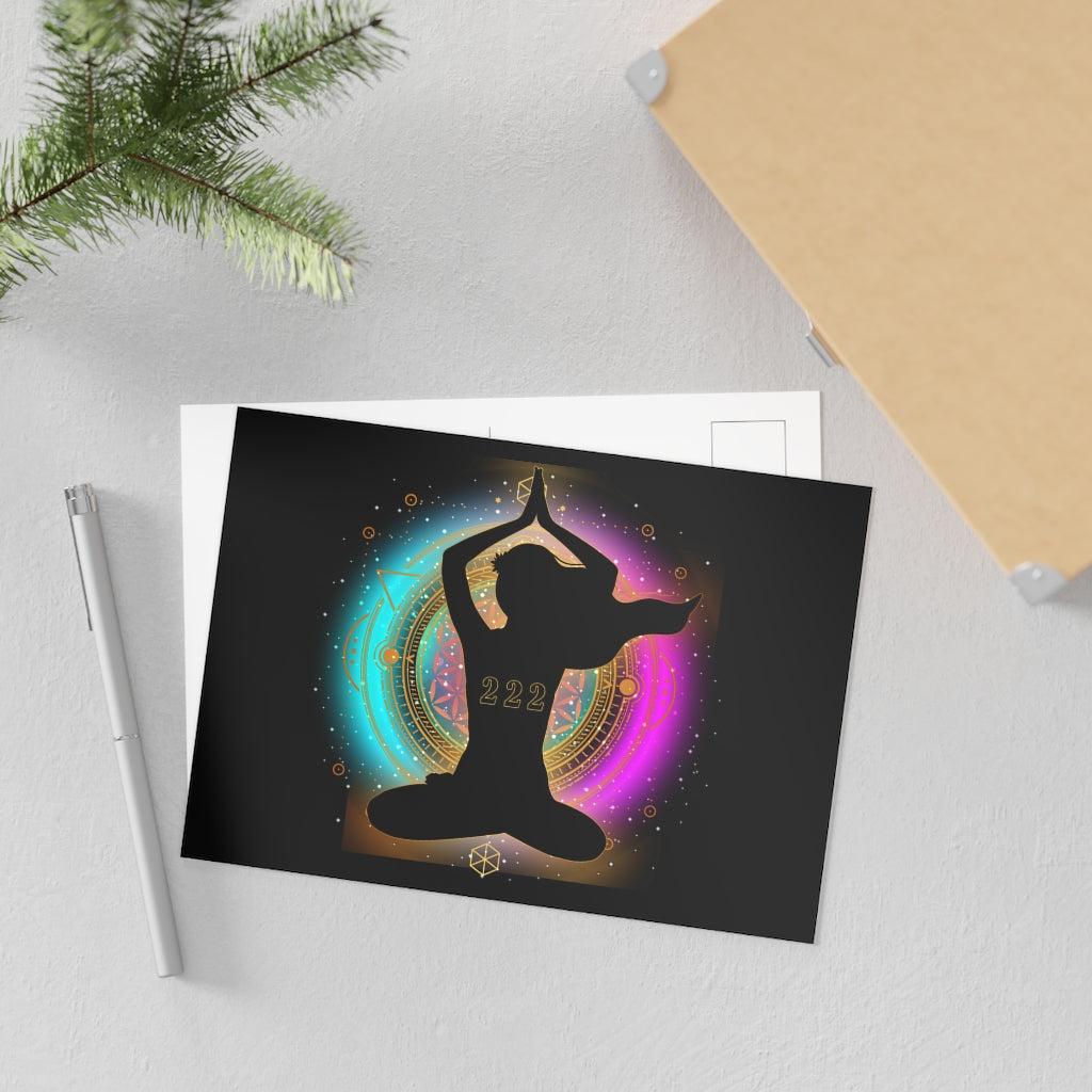 Yoga Spiritual Meditation Fine Art Postcard - Alignment 222 Angel Number Printify