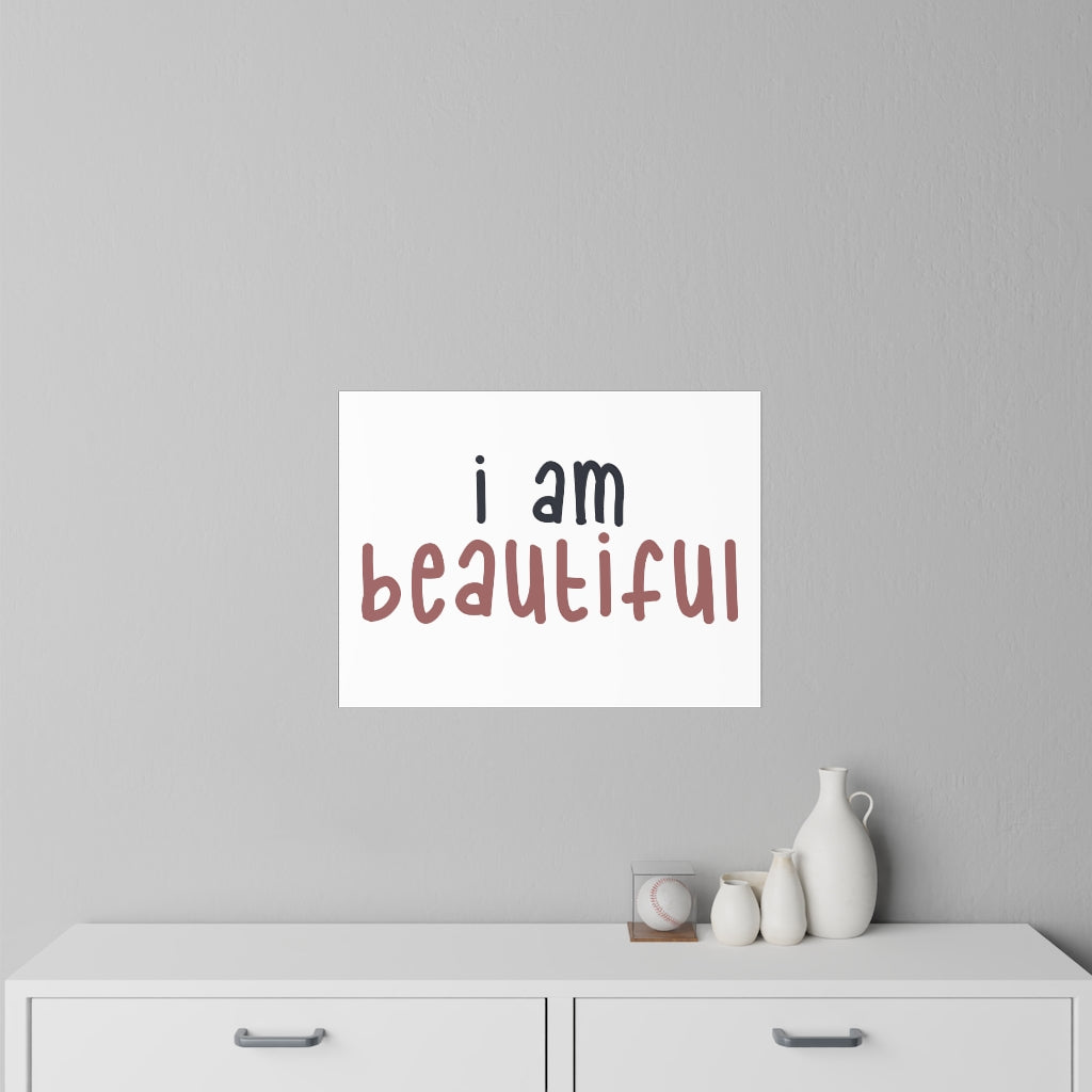 Affirmation Feminist Pro Choice Wall Decals - I Am Beautiful (pink) Printify