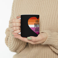 Thumbnail for Lesbian Flag Ceramic Mug  - Free Mom Hugs Printify
