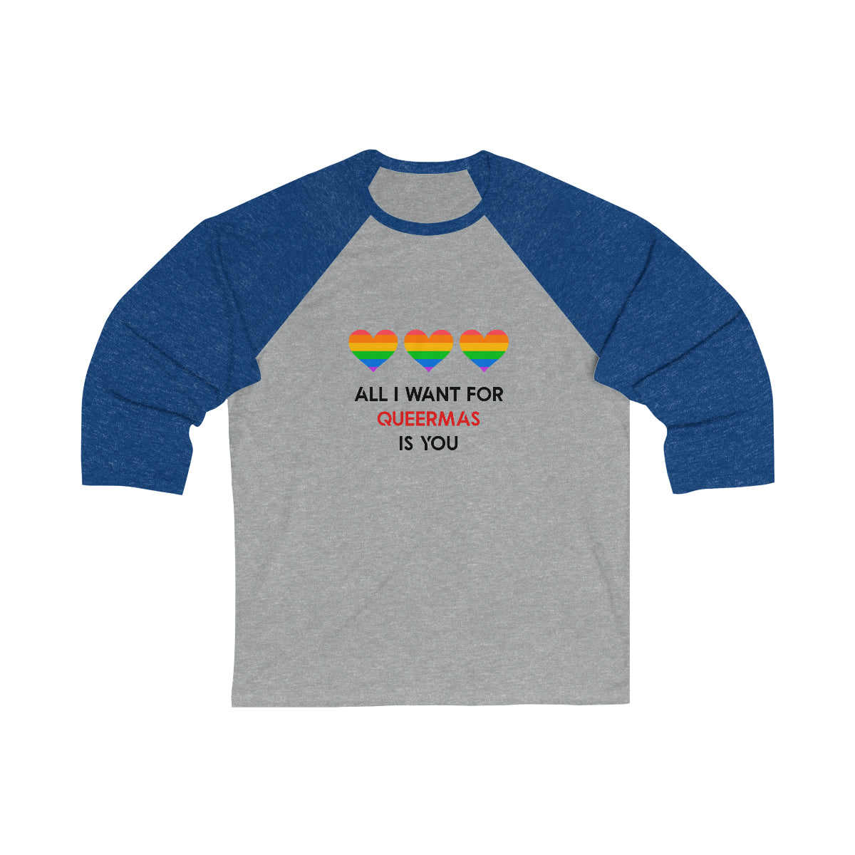 Unisex Christmas LGBTQ Long Sleeves Tee - All I want For Queermas Is You Printify