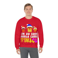 Thumbnail for Unisex Christmas LGBTQ Heavy Blend Crewneck Sweatshirt - I’m So Good Santa Came Twice Printify