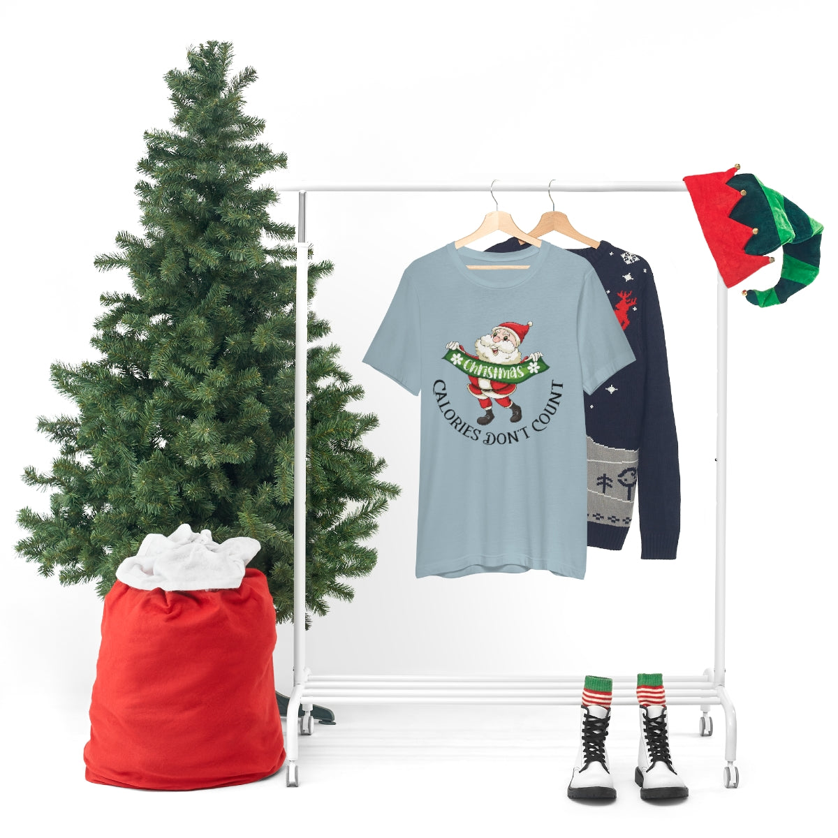 Classic Unisex Christmas T-shirt - Christmas Calories Don't Count Printify