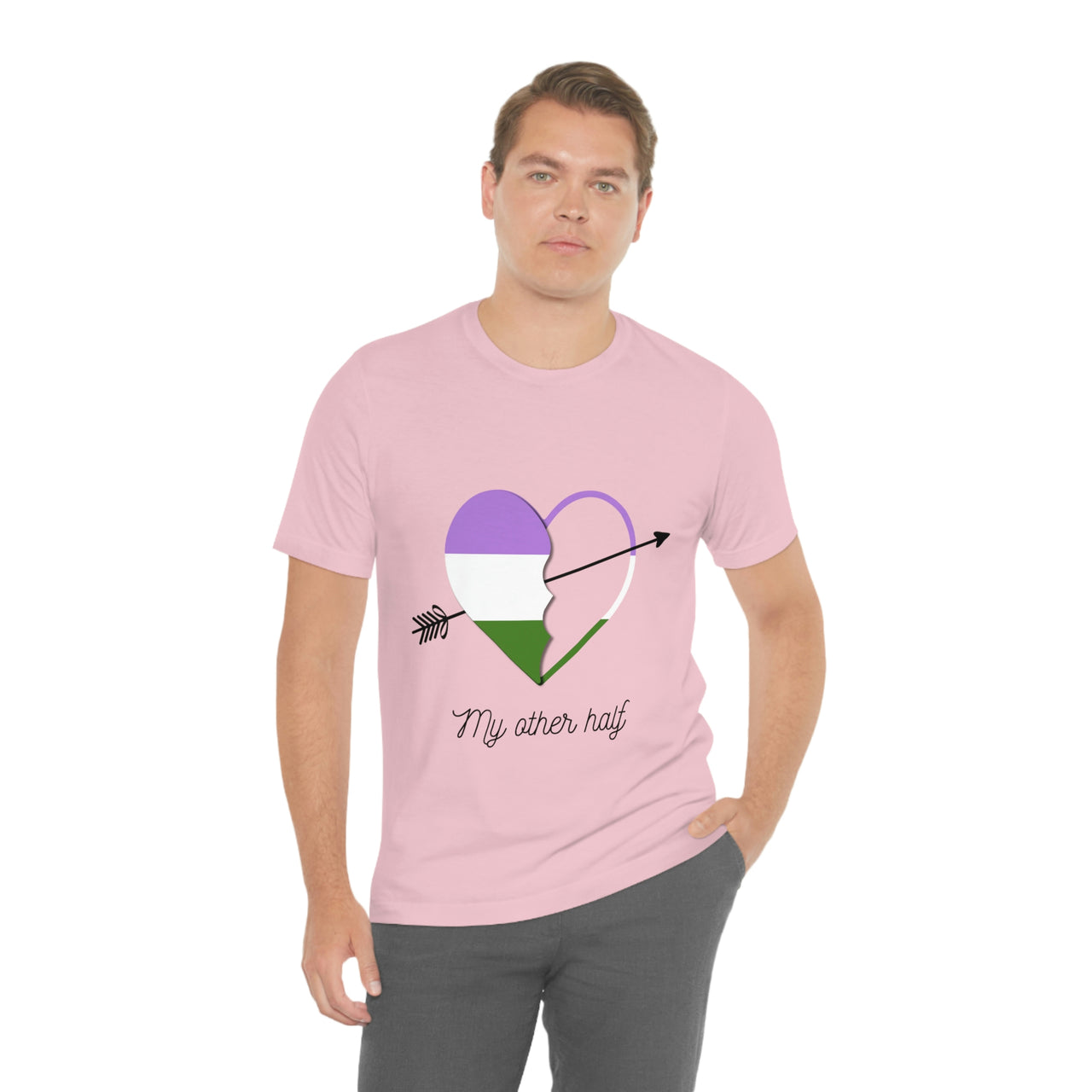 Genderqueer  Flag  LGBTQ Affirmation T-shirt  Unisex Size - My Other Half Printify