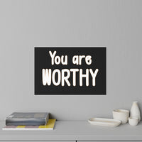 Thumbnail for Affirmation Feminist Pro Choice Wall Decals - I Am Worthy (white with black) Printify