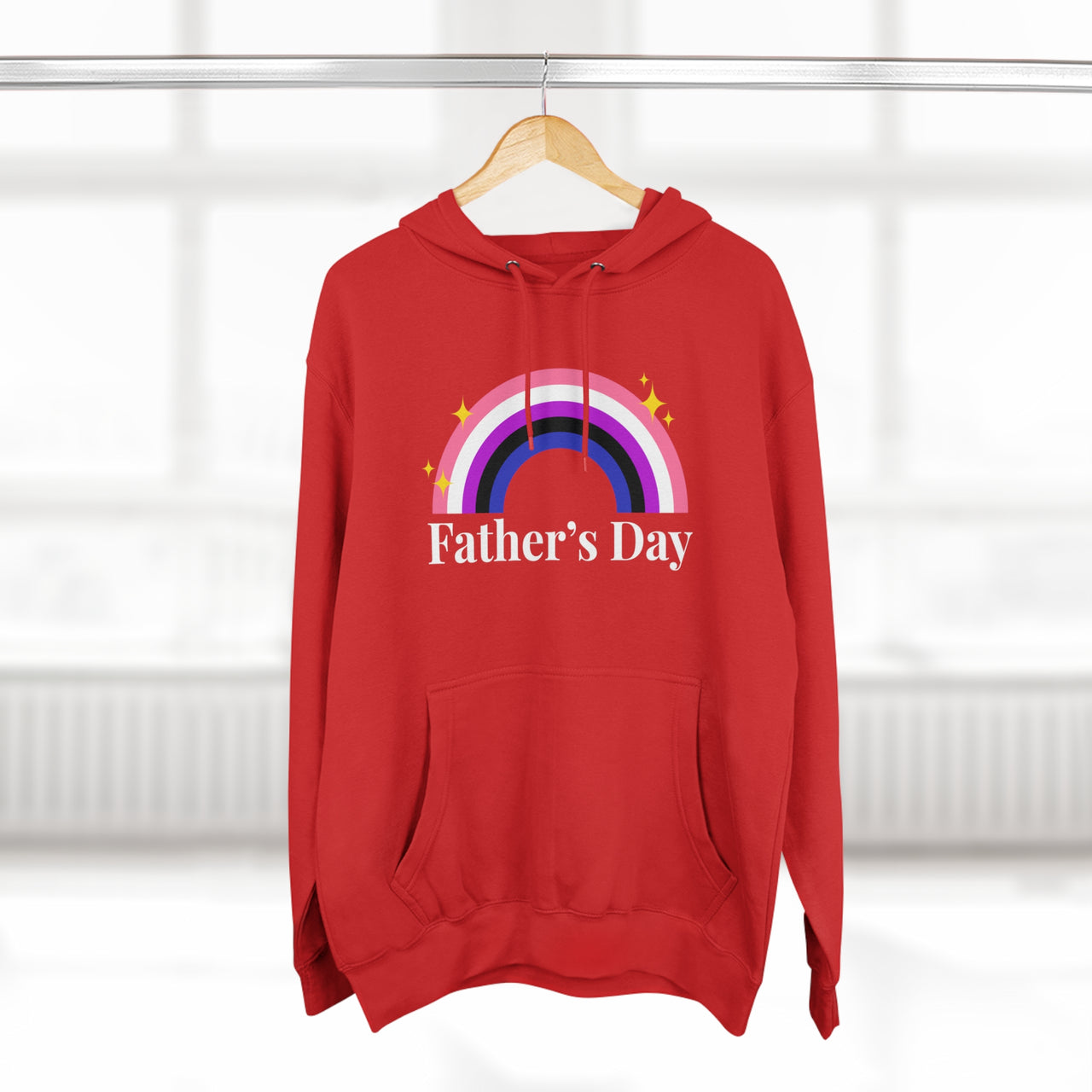 Genderfluid Pride Flag Unisex Premium Pullover Hoodie - Father's Day Printify