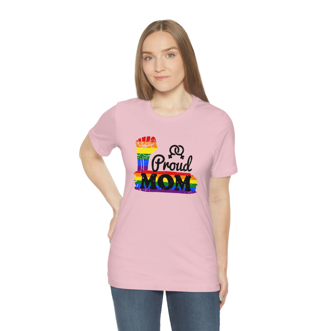 Rainbow Pride Flag Mother's Day Unisex Short Sleeve Tee - Proud Mom SHAVA CO