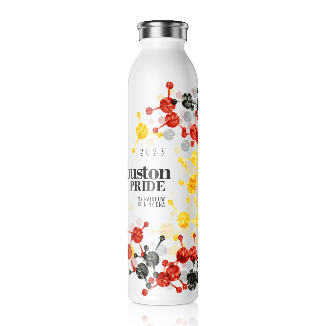 Rubber Flag Slim Water Bottle Houston Pride - My Rainbow is In My DNA SHAVA CO