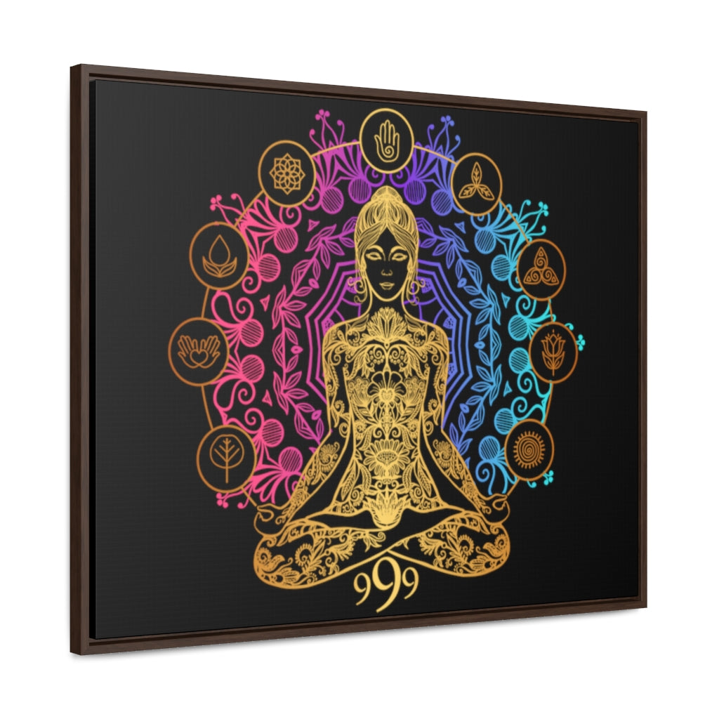 Yoga Spiritual Meditation Canvas Print With Horizontal Frame - Release 999 Angel Number Printify
