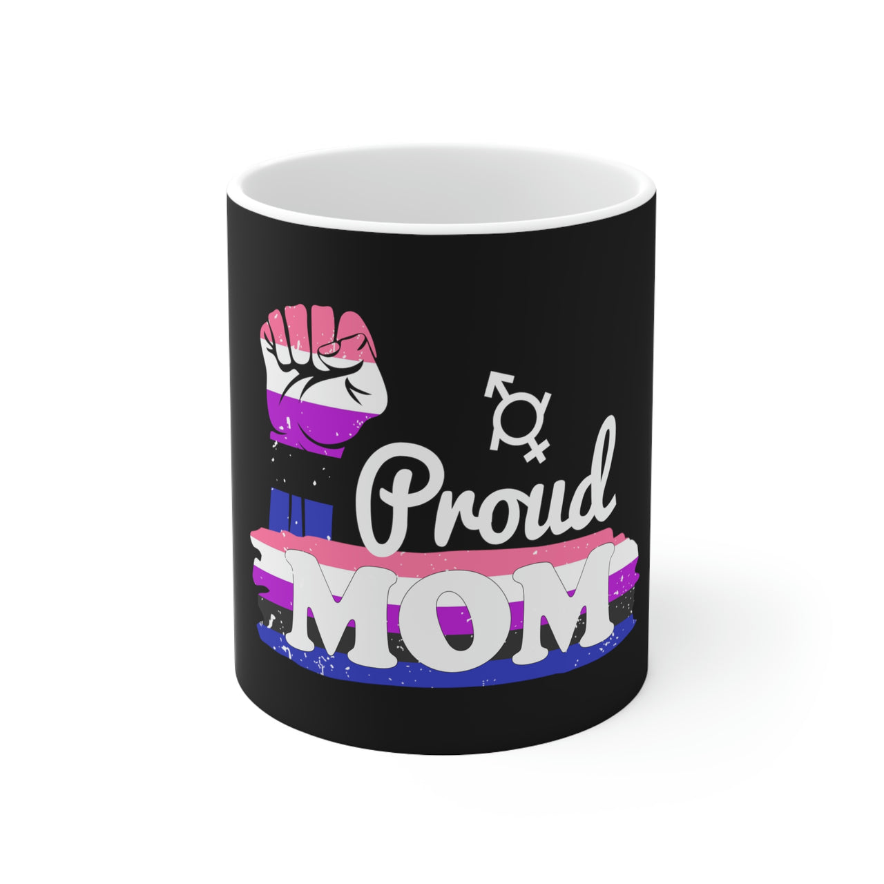 Genderfluid Flag Ceramic Mug  - Proud Mom Printify