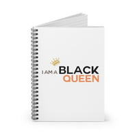 Thumbnail for Affirmation Feminist Pro Choice Ruled Line Spiral Notebook - I Am Black Queen Printify
