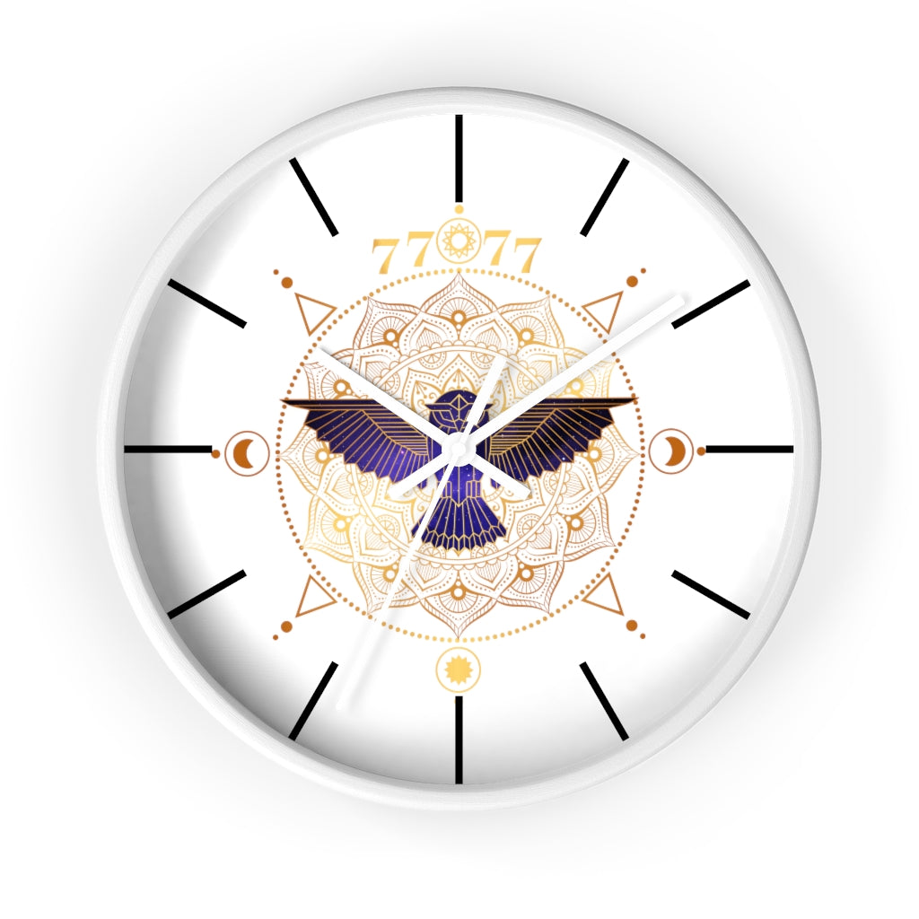 Yoga Spiritual Meditation Wall clock -Fortune 7777 Angel Number Printify