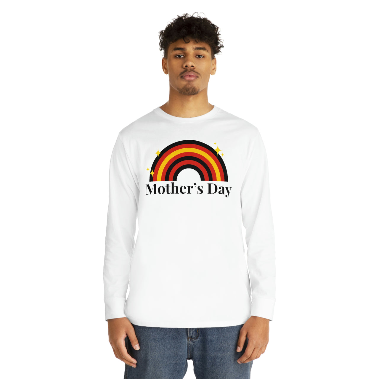 Rubber Flag Long Sleeve Crewneck Tee - Mothers Day Printify