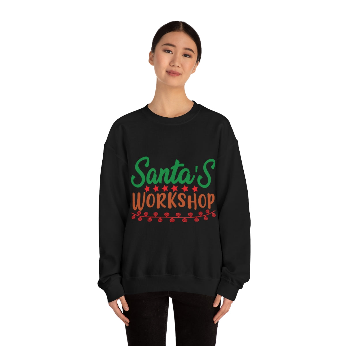 Merry Christmas Unisex Sweatshirts , Sweatshirt , Women Sweatshirt , Men Sweatshirt ,Crewneck Sweatshirt, Santa's Workshop Printify