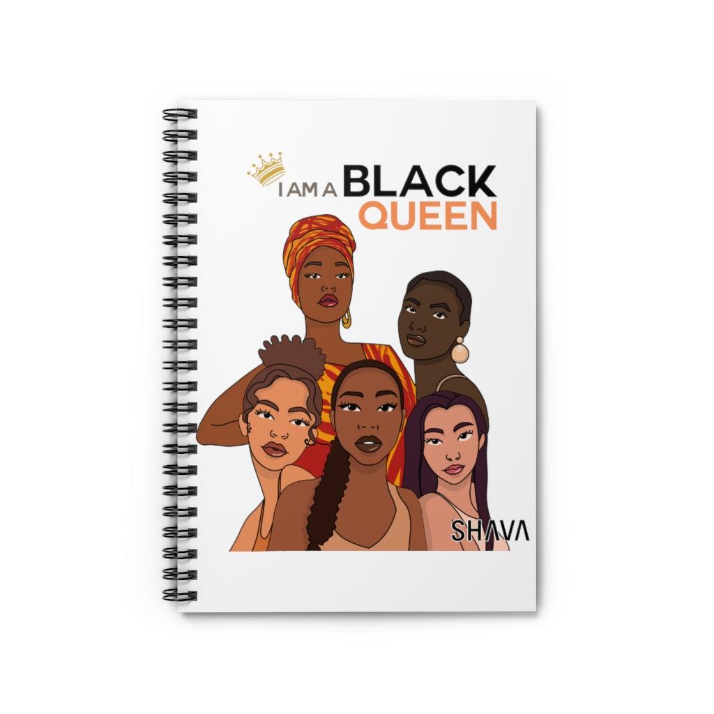 Affirmation Feminist Pro Choice Color Contrast Notebook & Journal - I Am A Black Queen Printify