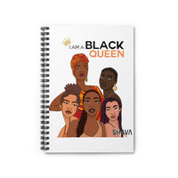 Thumbnail for Affirmation Feminist Pro Choice Color Contrast Notebook & Journal - I Am A Black Queen Printify