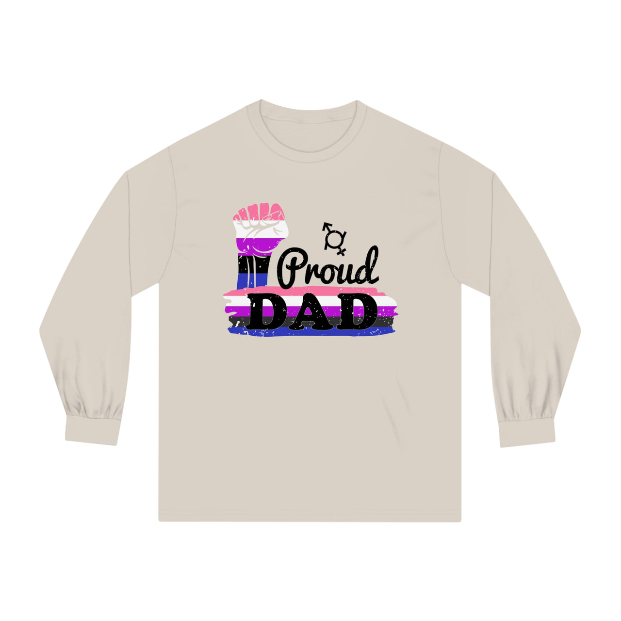 Genderfluid Pride Flag Unisex Classic Long Sleeve Shirt - Proud Dad Printify