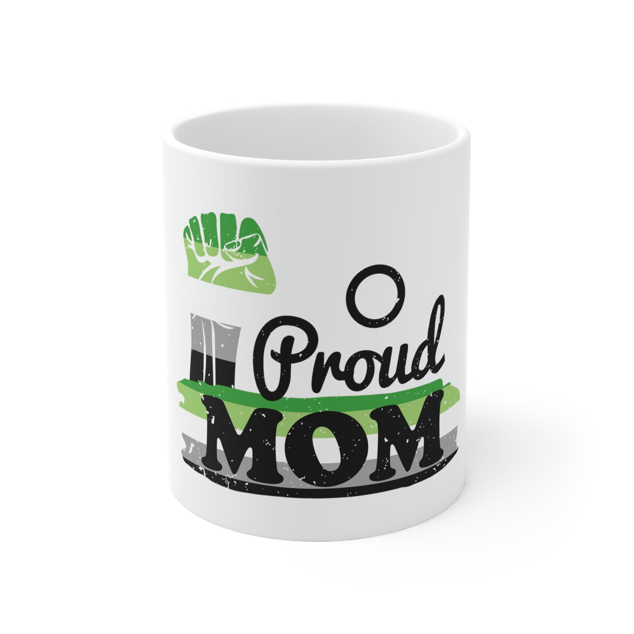 Aromantic Flag Ceramic Mug  - Proud Mom Printify