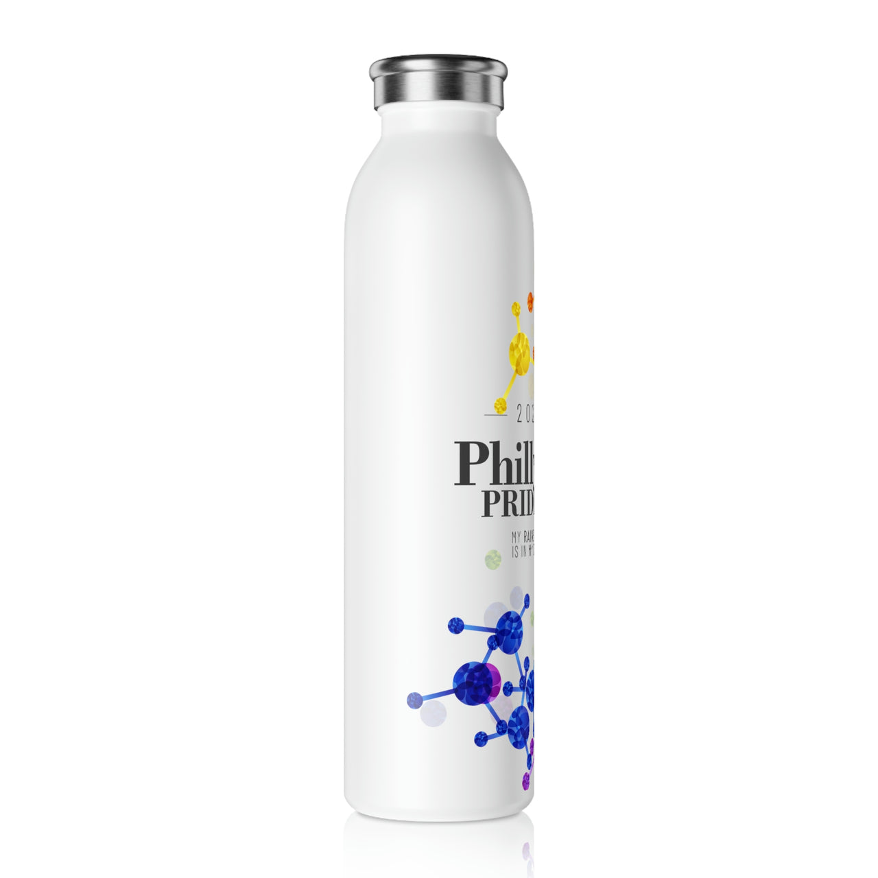 Rainbow Flag Slim Water Bottle Philly Pride - My Rainbow is In My DNA SHAVA CO