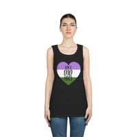 Thumbnail for Genderqueer Pride Flag Heavy Cotton Tank Top Unisex Size - Free Dad Hugs Printify
