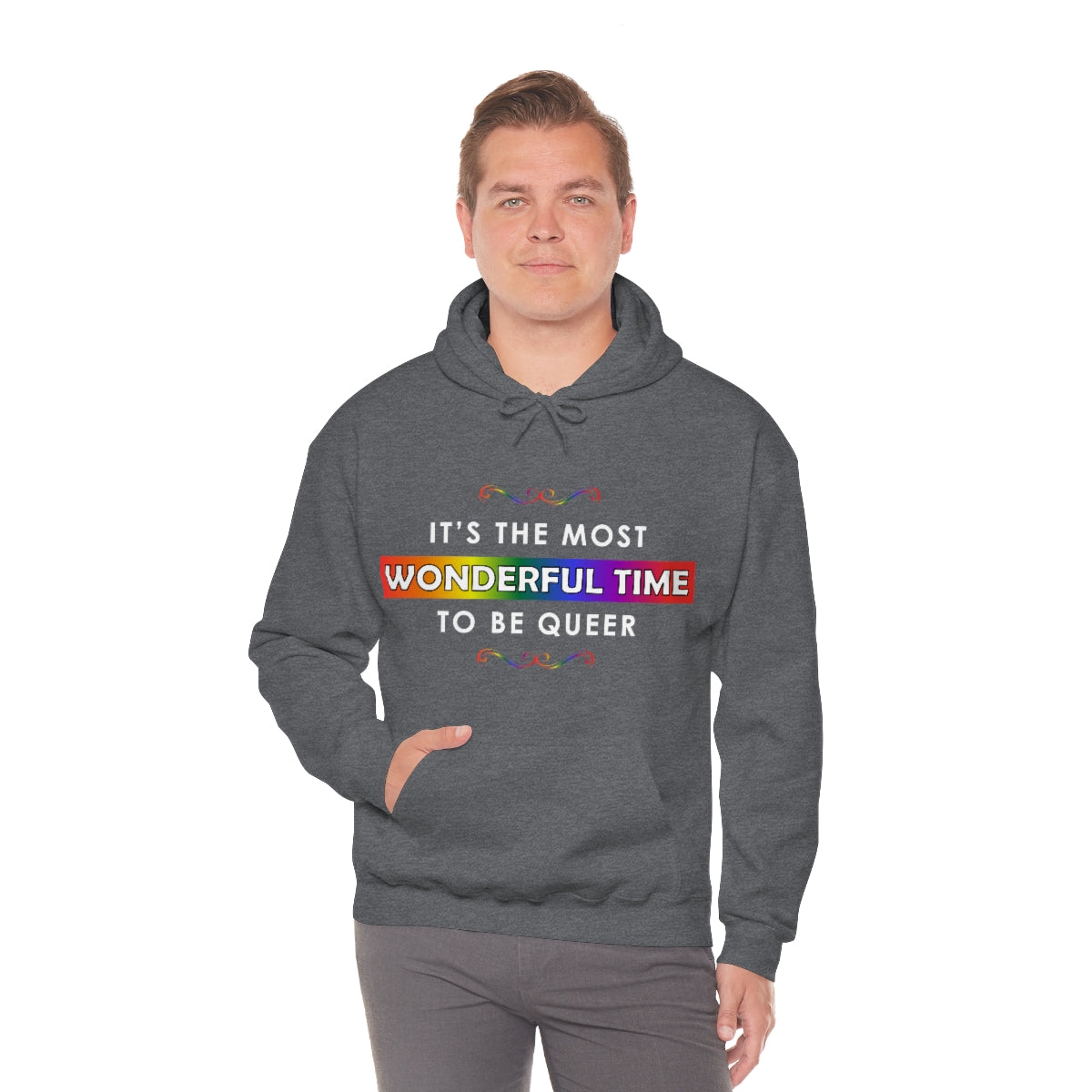 Unisex Christmas LGBTQ Heavy Blend Hoodie - It’s The Most Wonderful Time To Be Queer! Printify
