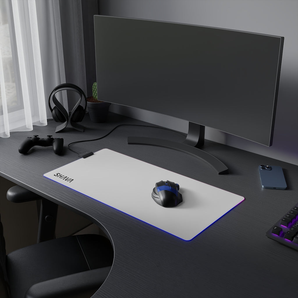LED Gaming Mouse Pad With Flashy Finishing Touch - White Printify