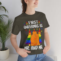 Thumbnail for Classic Unisex Christmas LGBTQ T-Shirt - First Queermas As Mr. And Mr. Printify