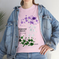 Thumbnail for SHAVA CO Genderqueer Flag 2023 Pride, Denver Unisex Heavy Cotton Tee - My Rainbow Is In My DNA Printify