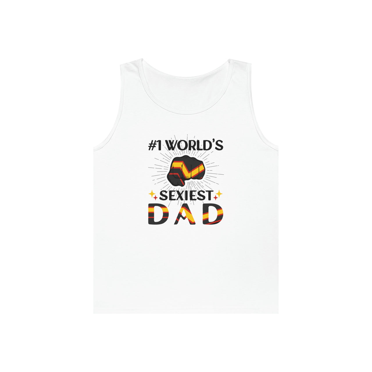 Rubber Pride Flag Heavy Cotton Tank Top Unisex Size - #1 World's Sexiest Dad Printify