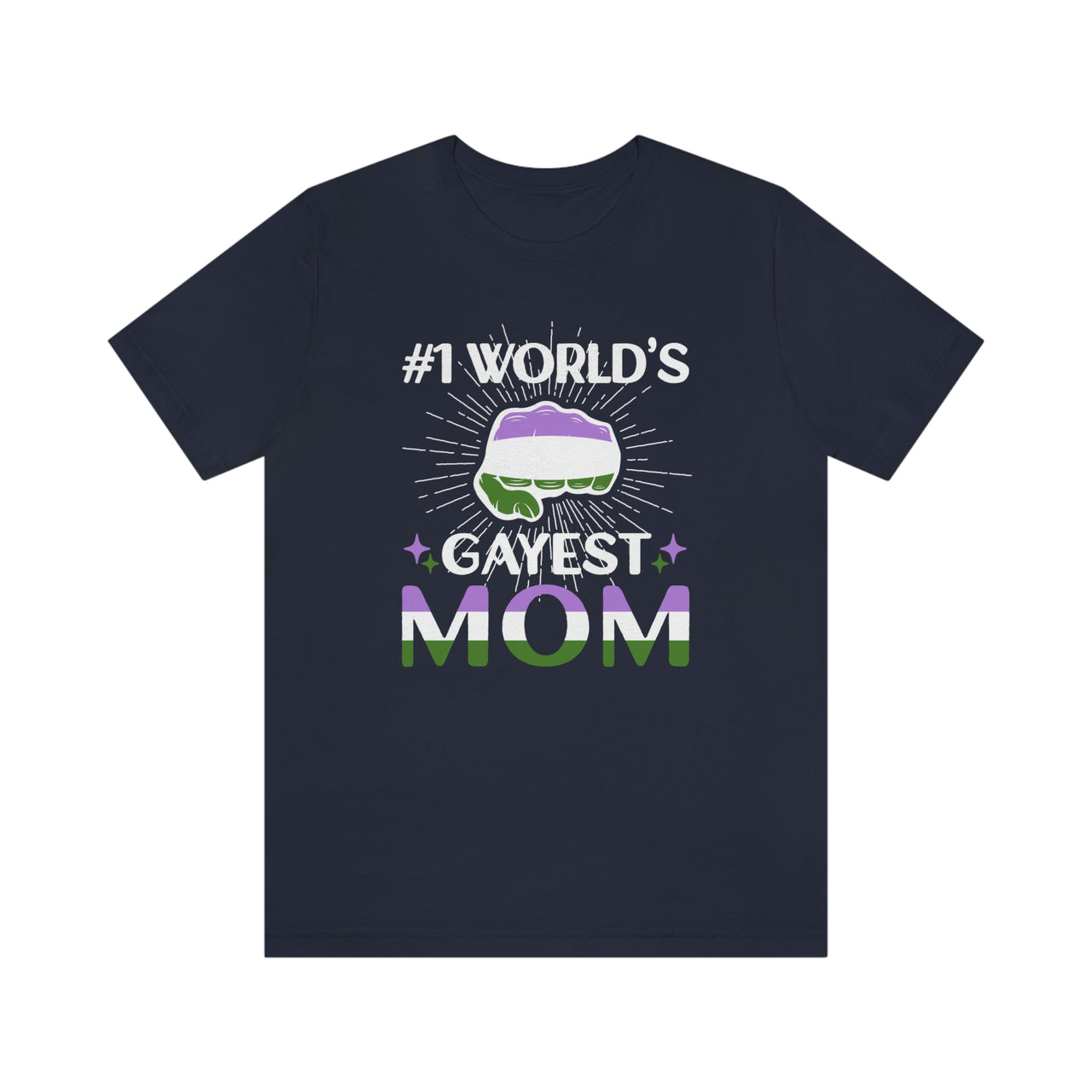 Genderqueer Pride Flag Mother's Day Unisex Short Sleeve Tee - #1 World's Gayest Mom SHAVA CO