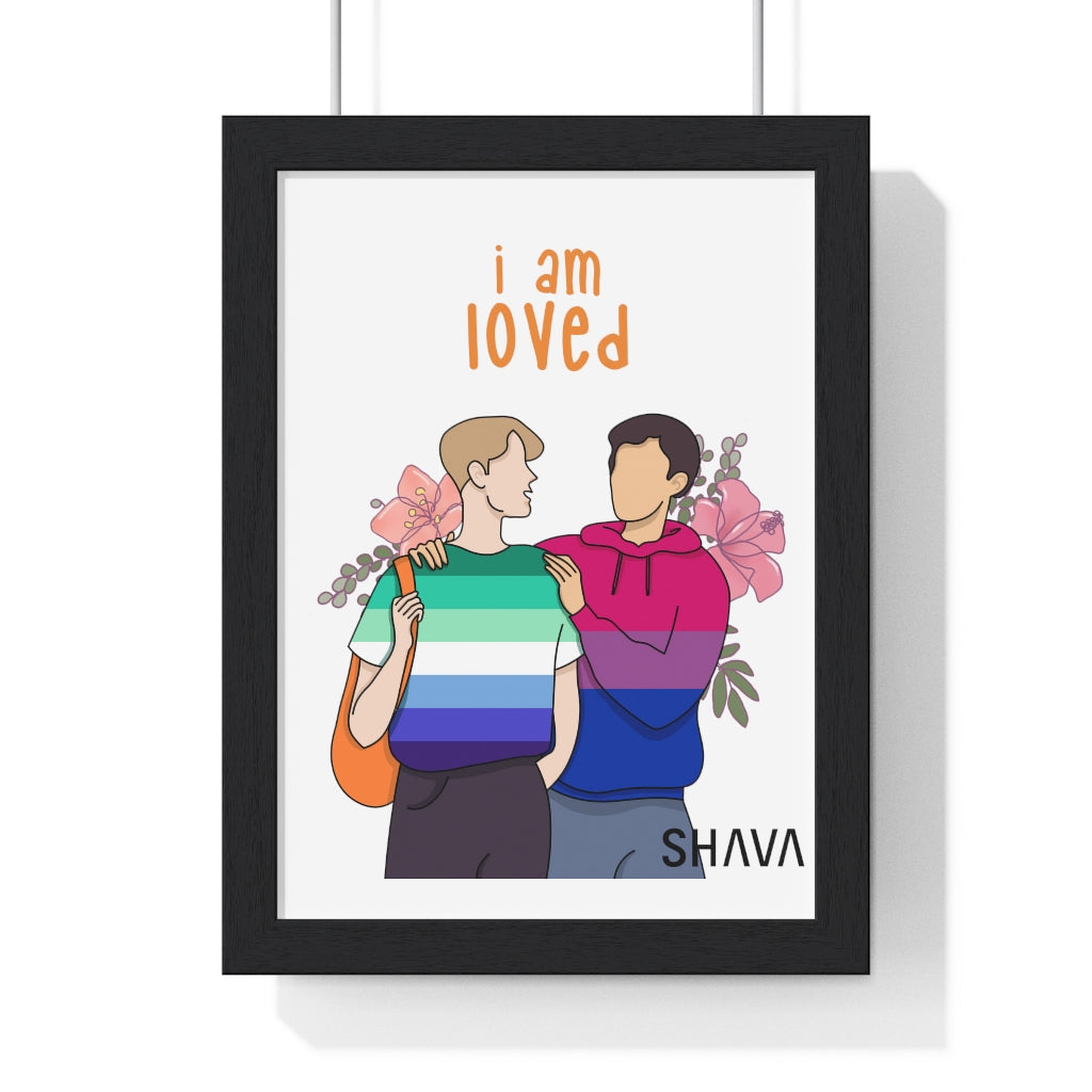 Affirmation Feminist Pro Choice Premium Framed Vertical Poster - I Am Loved (Gay and Bisexual) Printify