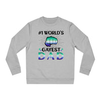 Thumbnail for Gay Pride Flag Sweatshirt Unisex Size - #1 World's Gayest Dad Printify
