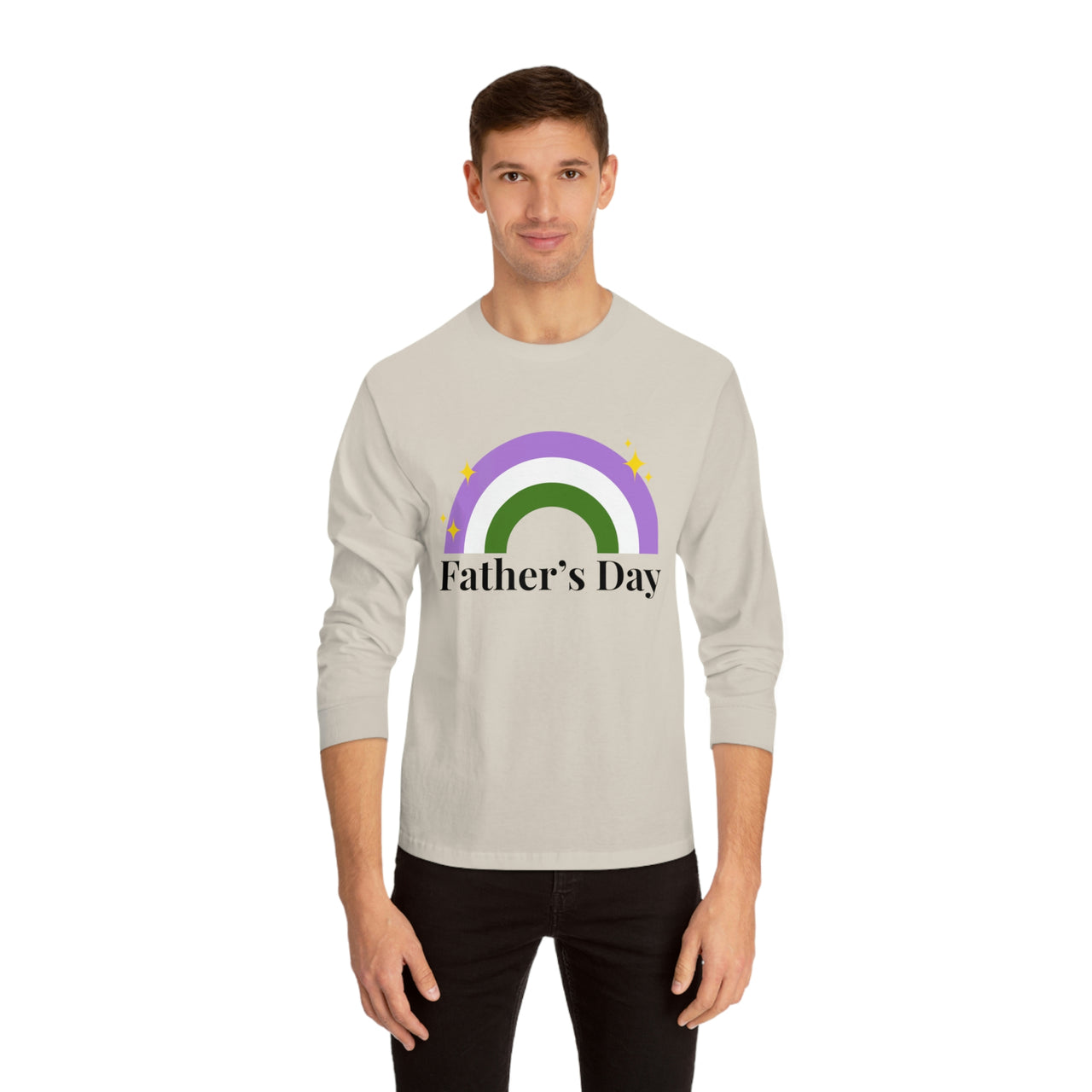 Genderqueer Pride Flag Unisex Classic Long Sleeve Shirt - Father's Day Printify