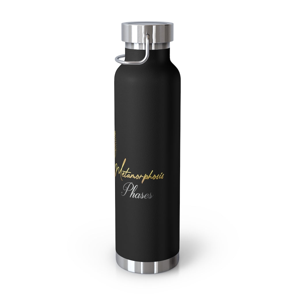 Yoga Spiritual Meditation Copper Vacuum Insulated Bottle 22oz  – Metamorphosis 555 Angel Number Printify