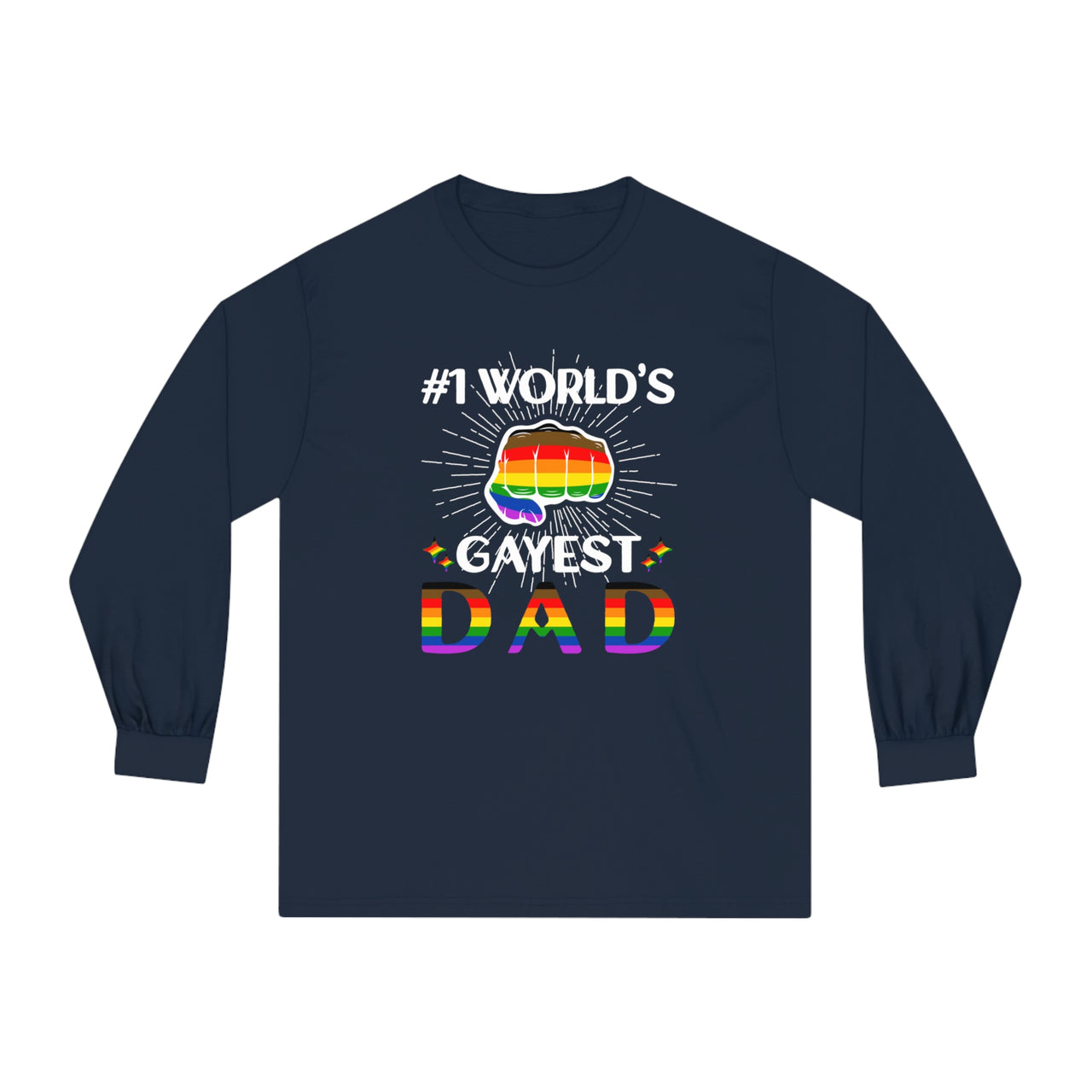 Philadelphia Pride Flag Unisex Classic Long Sleeve Shirt - #1 World's Gayest Dad Printify
