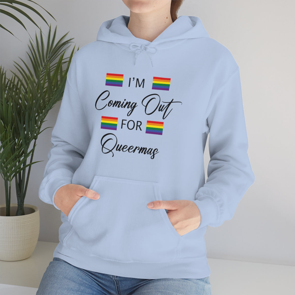 Unisex Christmas LGBTQ Heavy Blend Hoodie - I’M Coming Out For Queermas Printify