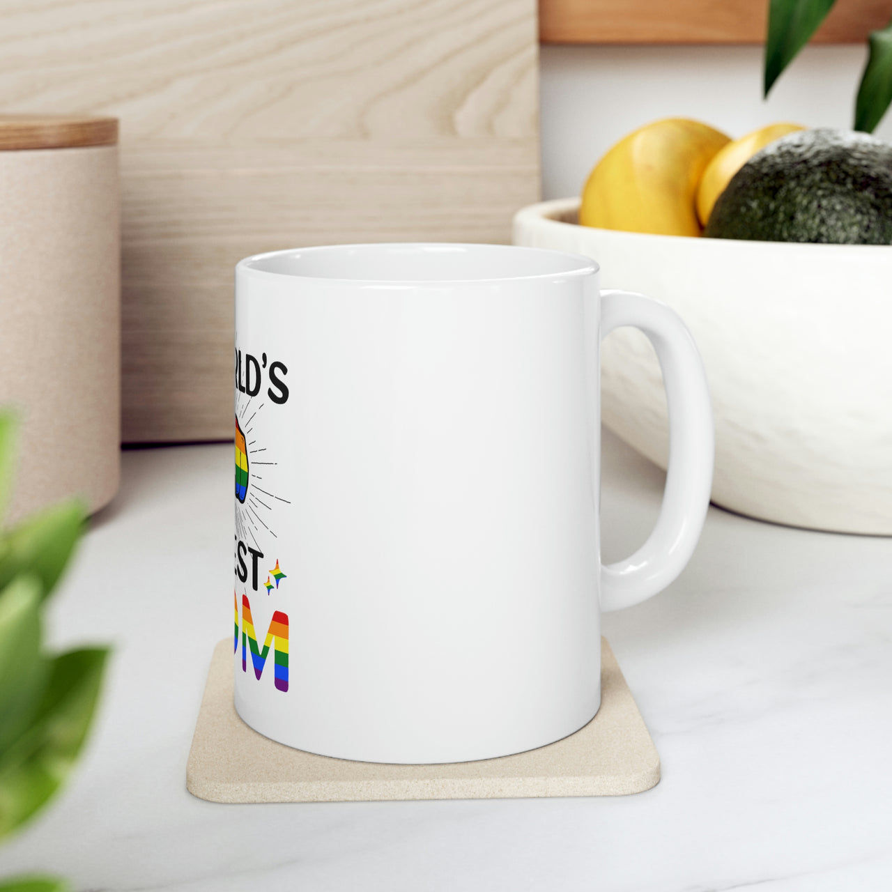 Two Spirit Flag Ceramic Mug  - #1 World's Gayest Mom Printify