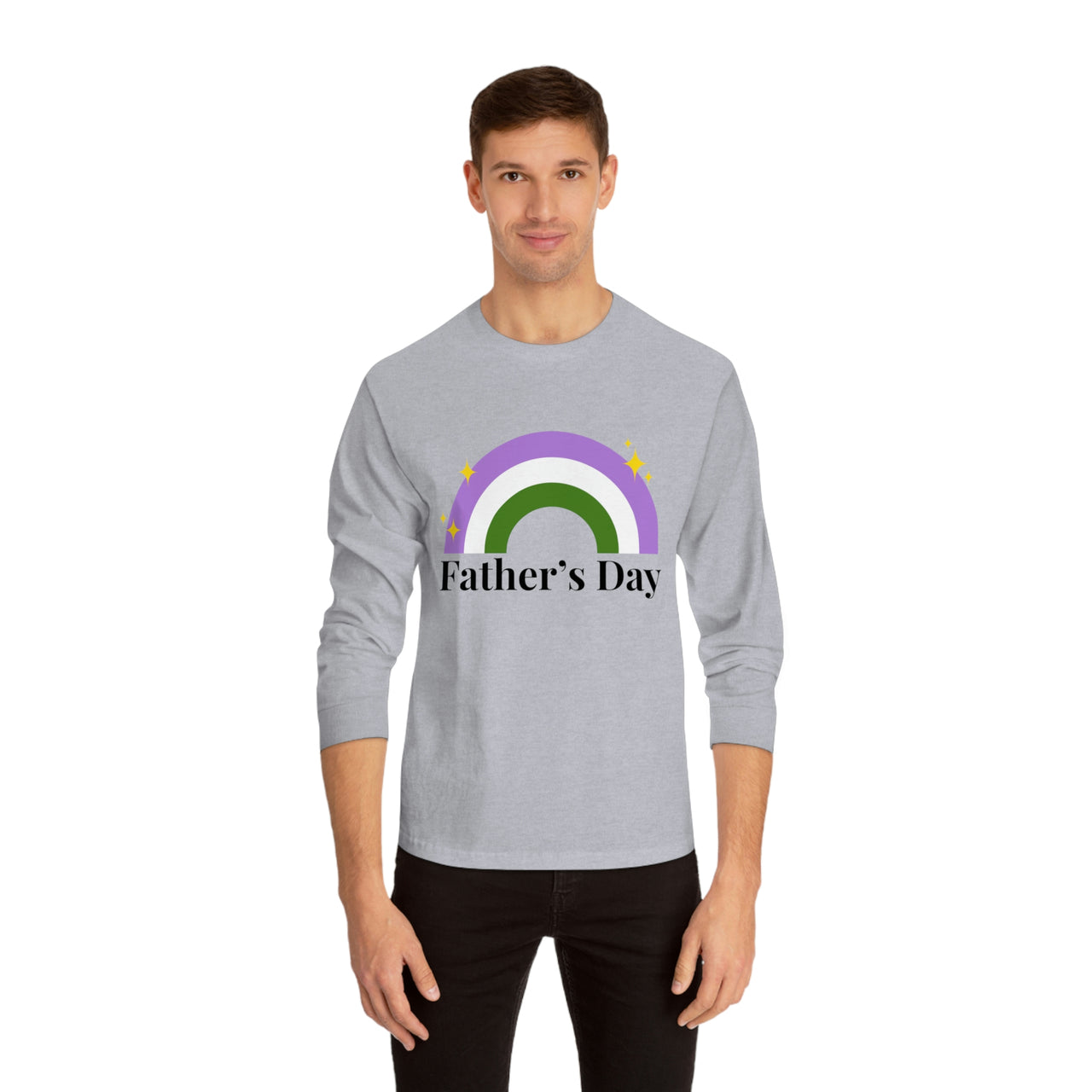 Genderqueer Pride Flag Unisex Classic Long Sleeve Shirt - Father's Day Printify