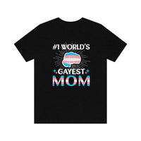 Thumbnail for Transgender Pride Flag Mother's Day Unisex Short Sleeve Tee - #1 World's Gayest Mom SHAVA CO