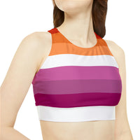 Thumbnail for Lesbian Flag High Neck Crop Bikini Top SHAVA CO