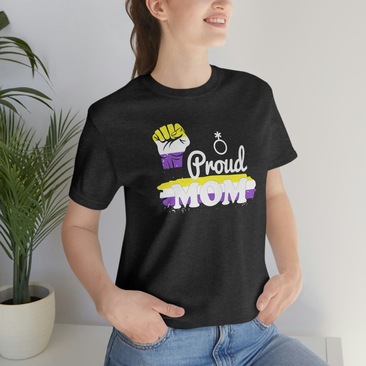 Nonbinary Pride Flag Mother's Day Unisex Short Sleeve Tee - Proud Mom SHAVA CO