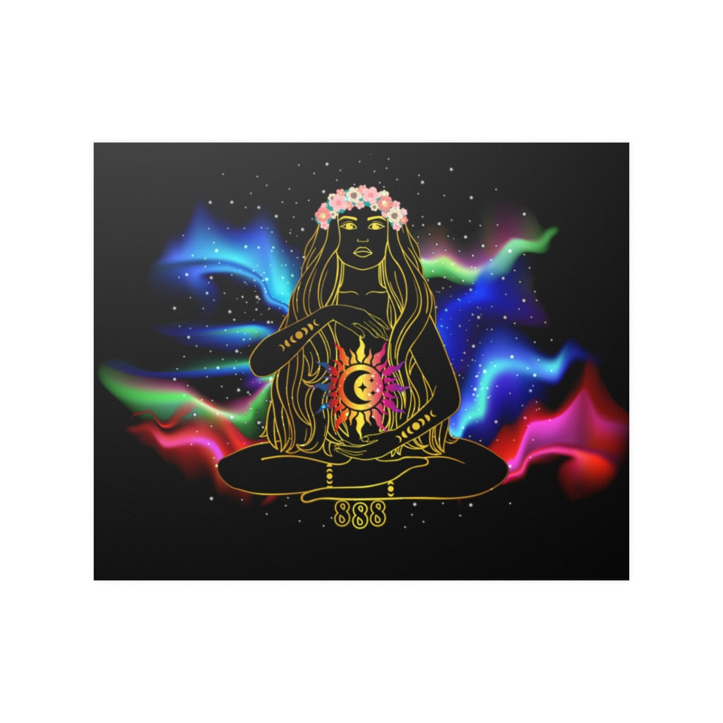 Yoga Spiritual Meditation Satin Poster - Balance 888 Angel Number Printify