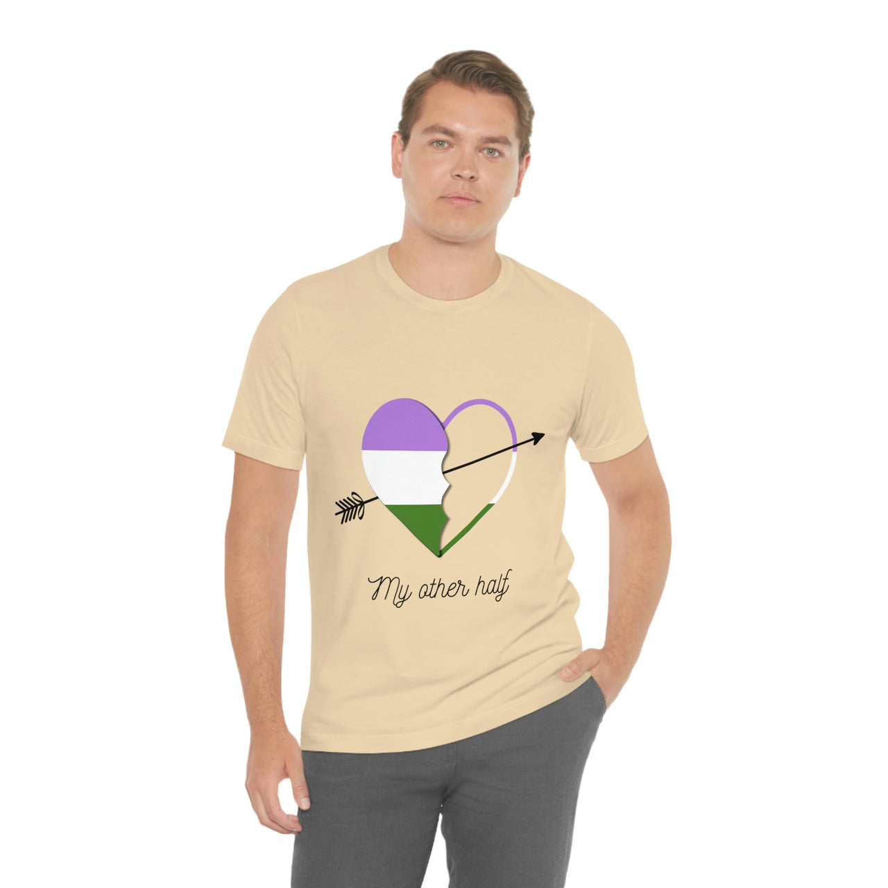 Genderqueer  Flag  LGBTQ Affirmation T-shirt  Unisex Size - My Other Half Printify