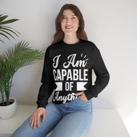 Thumbnail for Affirmation Feminist Pro Choice Sweatshirt Unisex  Size – I am Capable of Anything Printify