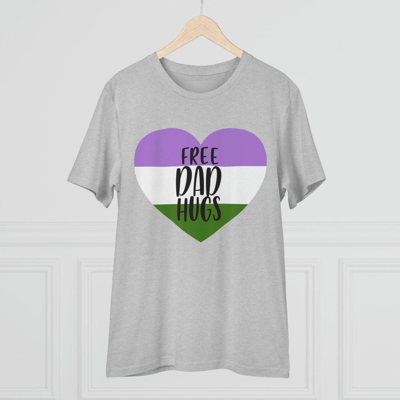 Genderqueer Pride Flag T-shirt Unisex Size - Free Dad Hugs Printify